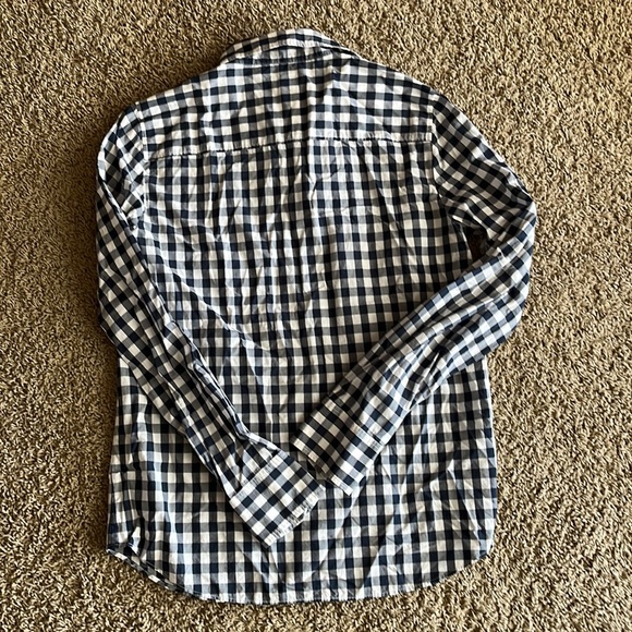 Navy and White Checked J Crew Blouse - Picture 3 of 5